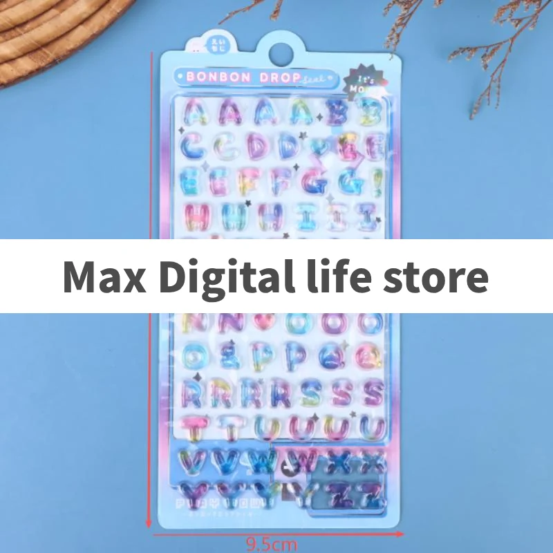 الملونة 3D الكرتون الأبجدية الإغاثة ملصق DIY مجلة مخطط صور زينة طالب مكافأة ملصق القرطاسية #6