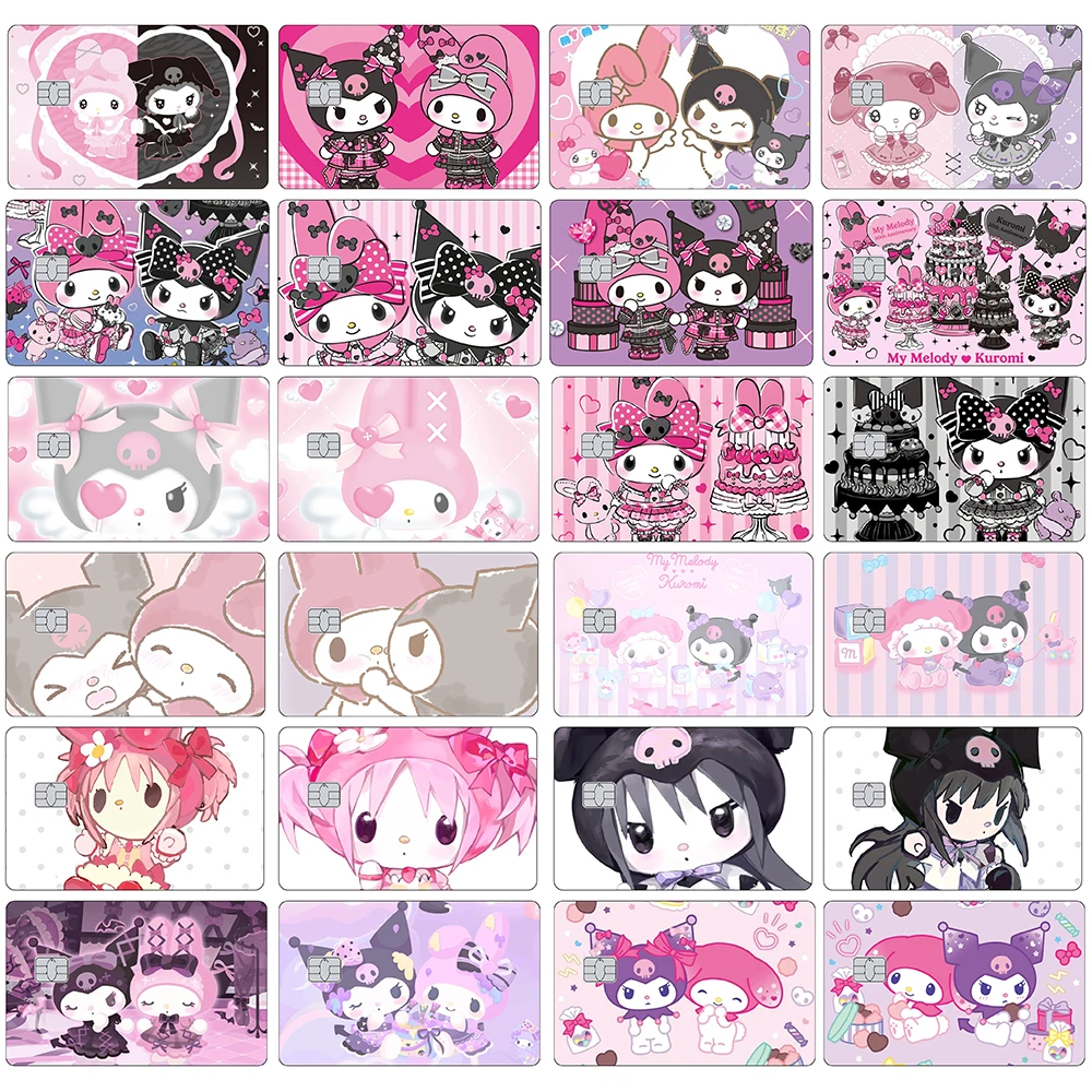 

Kuromi My Melody Gemini Credit Card Skin Stickers Card Matte Waterproof Protective Film Sticker Decal Decoration Friends Gift