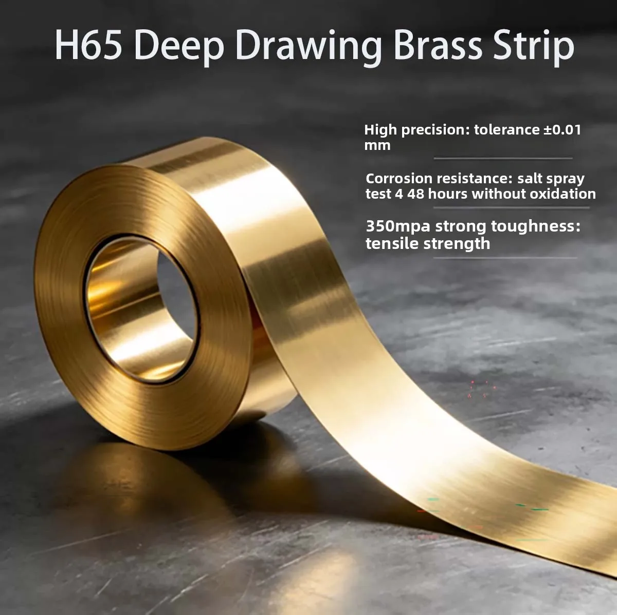 C2680 H65 Deep Draw Brass Strip H62 Brass Sheet Custom Slitting Width 0.1-600mm