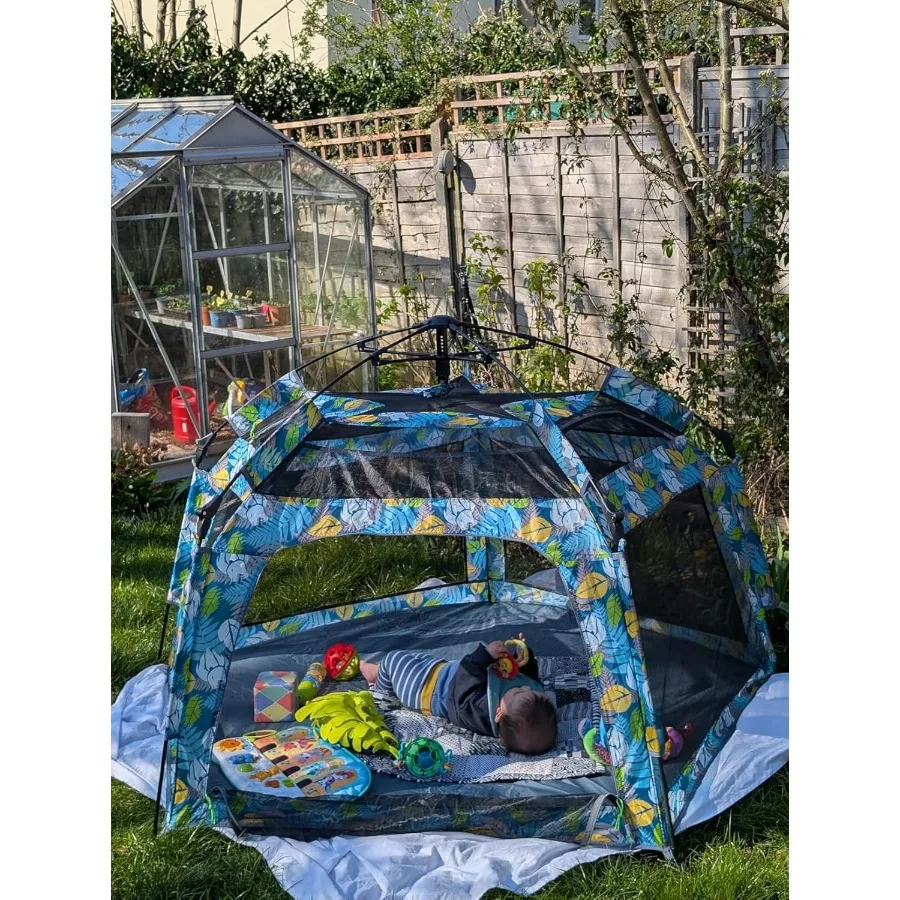 Baby Playpen Pop-up Tent - Outdoor and Indoor Play Tent for Beach with Canopy Travel Bag Portable Play Yard for Babies and Todd