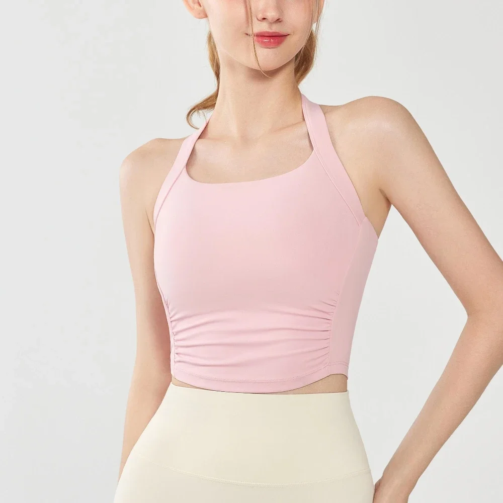 

MIML Tank Top Women Ladies High-Intensity Yoga Sports Bra Fitness Tank Top with Chest Pad Breathable Yoga Wear for Women