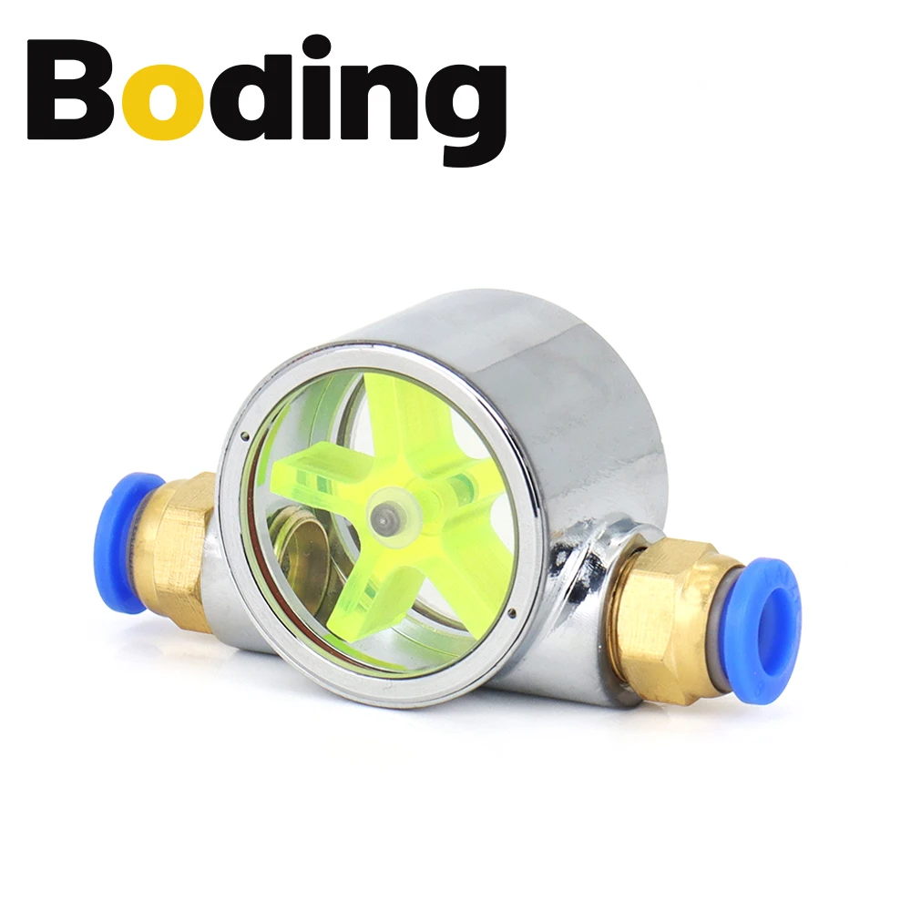 BODING-Compteur de débit d'eau, indicateur de moniteur, moteur de broche G1/4, système de chemin d'eau refroidi à l'eau connecté à un tuyau d'eau de 8mm