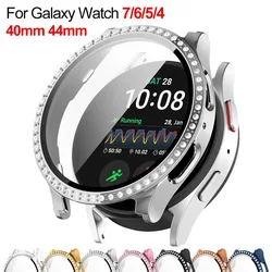 Diamond Bling Case for Samsung Galaxy Watch 7/FE 40mm 44mm Fashion Crystal Protective Bumper Galaxy Watch 54 6 Cover Accessories