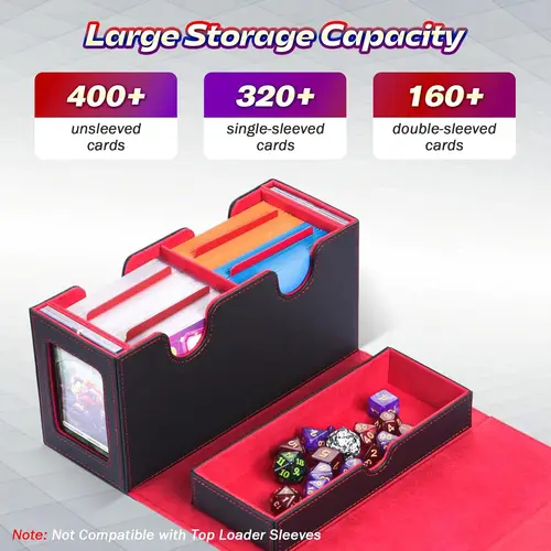 Imagen 2 del producto Exquisita ventana, caja de almacenamiento de tarjetas de gran capacidad, caja de colección de almacenamiento de tarjetas de juego de juguete, se adapta a tarjetas Yugion