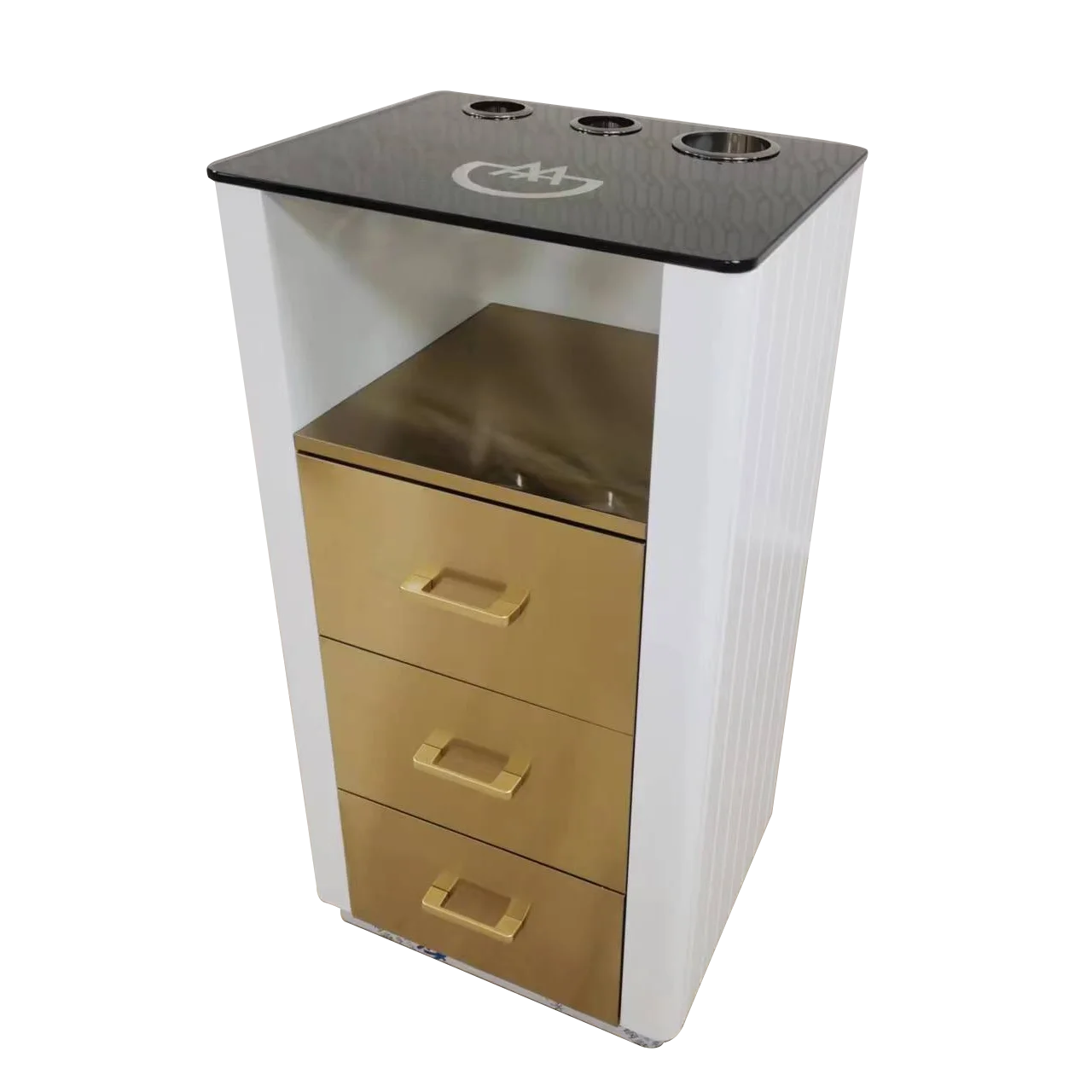 Modern White Wood Salon Trolley with 3 Drawers Wholesale for Home Hotel Beauty Hair Salon or Living Room Use