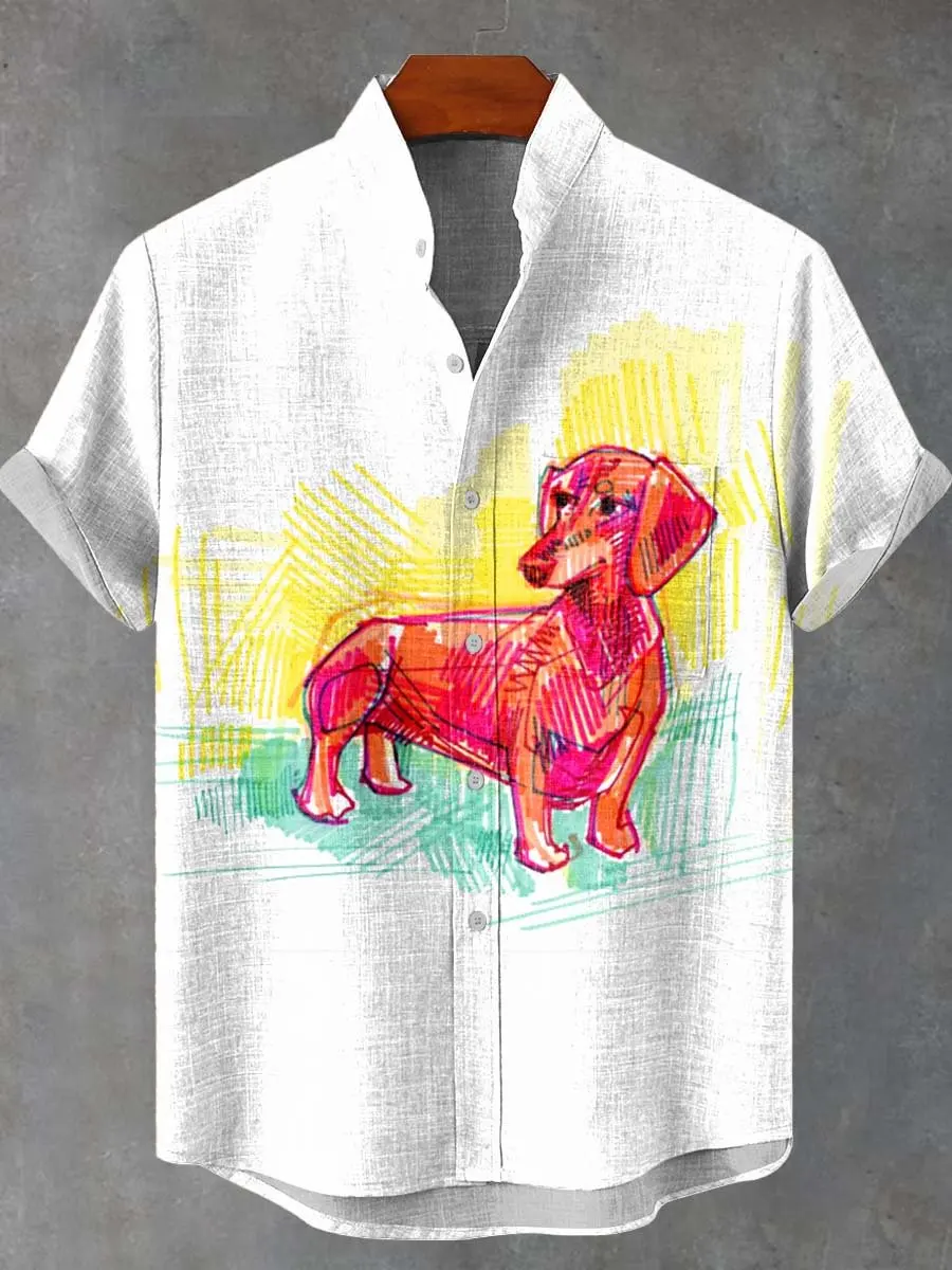 

Мужская льняная рубашка с коротким рукавом и 80% 3D принтом рыбы, карманная рубашка с короткими рукавами, модная рубашка на пуговицах, мужская рубашка