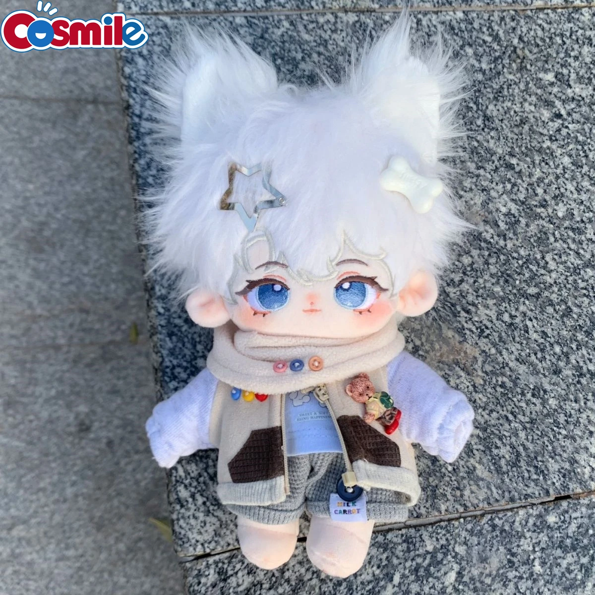 20 cm Fluffy baby coniglio Nessun attributo Simpatico peluche bambola di pezza Vestiti e accessori per bambole Puntelli morbidi Regali Cosplay