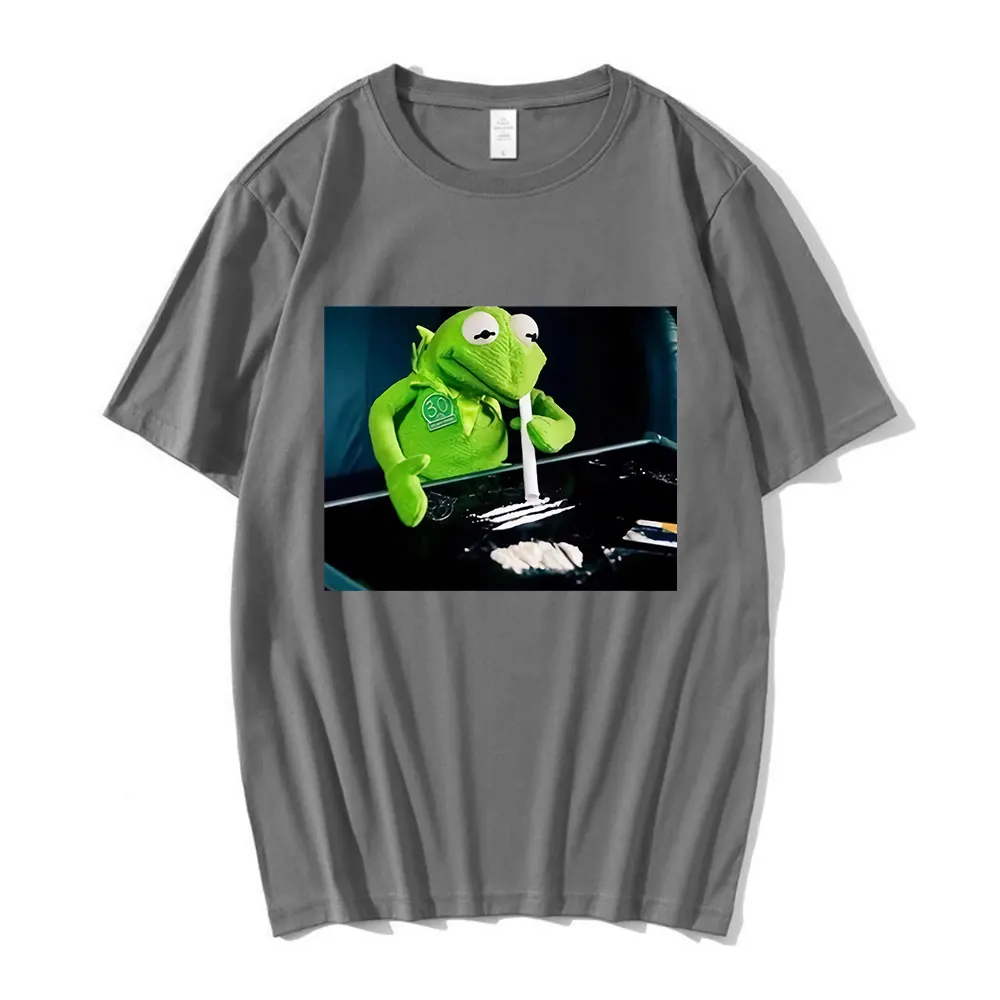 Frog Muppet Drug Hipster T Shirt Funny Narcos Gift Retro T-Shirt Unisex Harajuku Streetwear Men's Cotton Short Sleeve T Shirts