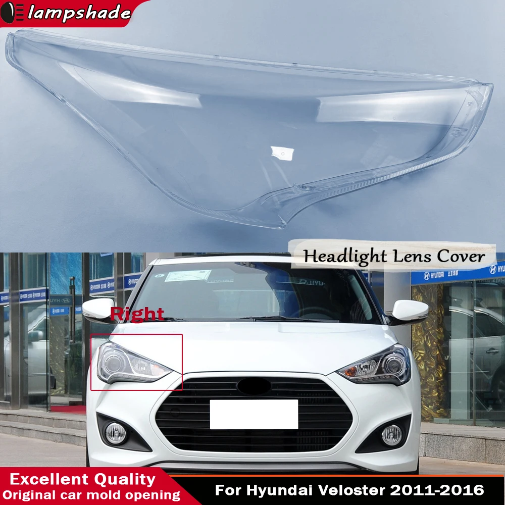 

For Hyundai Veloster 2011 - 2016 Car Accessories Headlamps Transparent Lampshades Lamp Shell Headlights Lens Cover Plexiglass