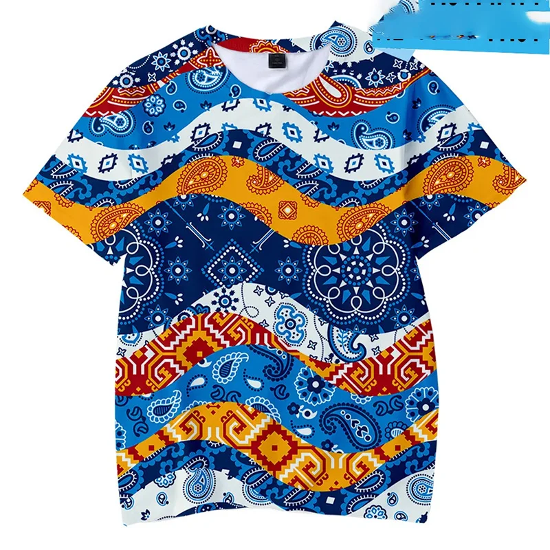 

New Harajuku 3D Persia And India Paisley Pattern Printing T Shirt For Men Hinduism Spiritual Totem Graphic Tee Shirts T-shirts