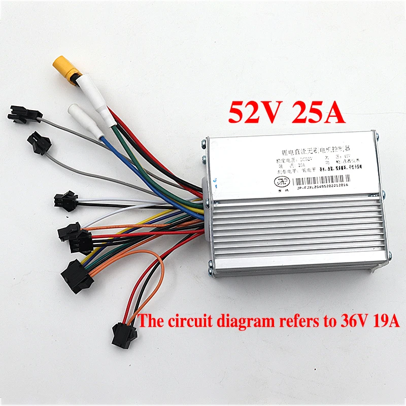 JP Jipin Brushless Motor Controller No Hall 36V 48V 52V 60V JP LCD Display For Electric Scooter Throttle Controller Part