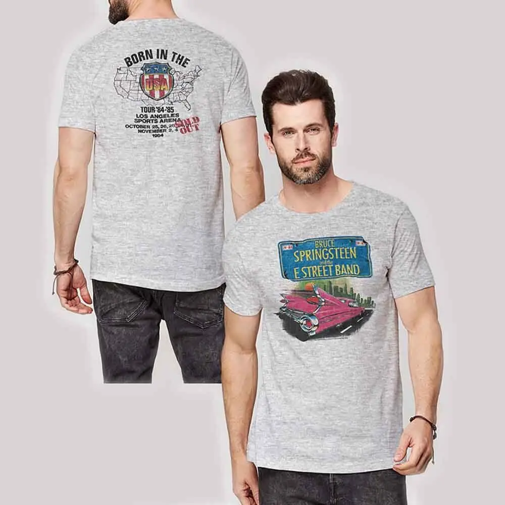 Bruce   'Pink  ' Heather Grey T shirt - NEW OFF IAL