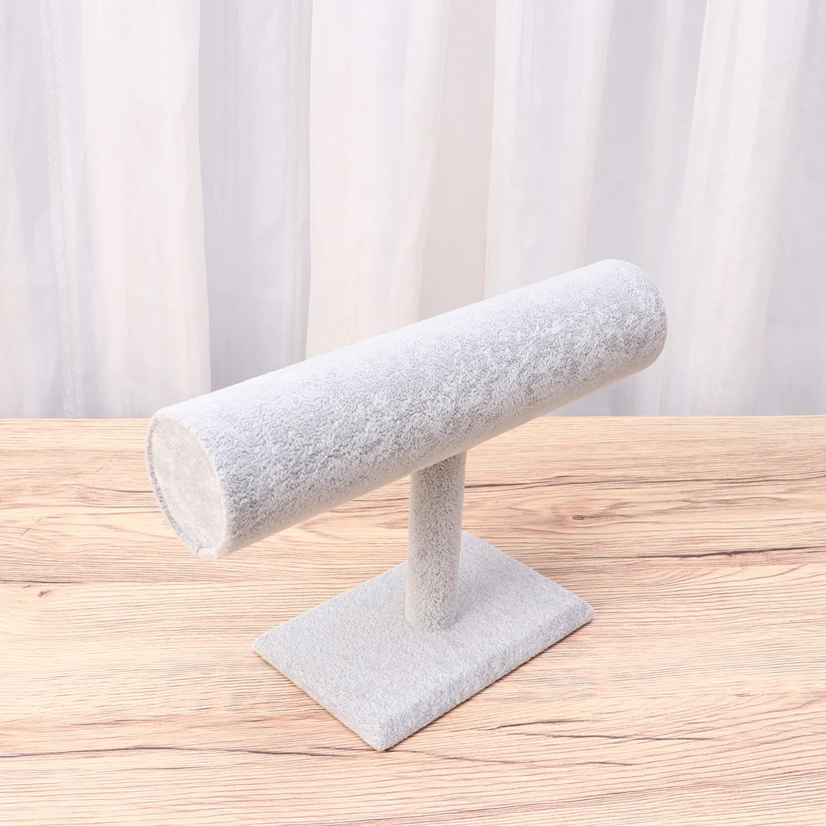 

T Shaped Jewelry Display Stand Single Layer Storage Rack Grey Bracelet Necklace Watch Organizer Display Rack for Dressing Table