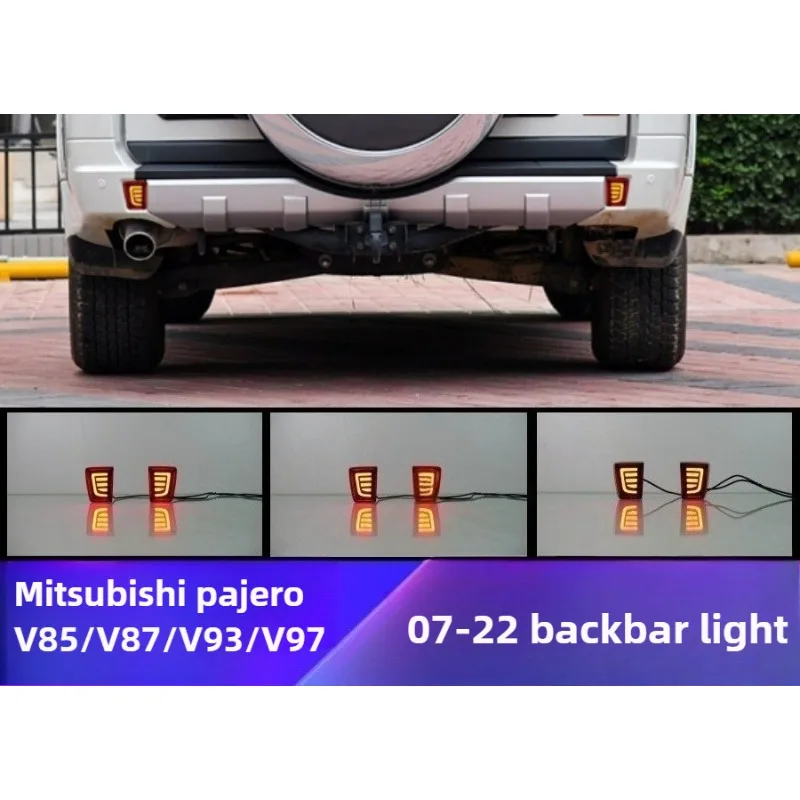 Для Mitsubishi Pajero Shogun V97 V98 V87 V93 V95 Montero 2007-2020 динамические указатели поворота, стоп-сигналы, светодиодные отражатели бампера