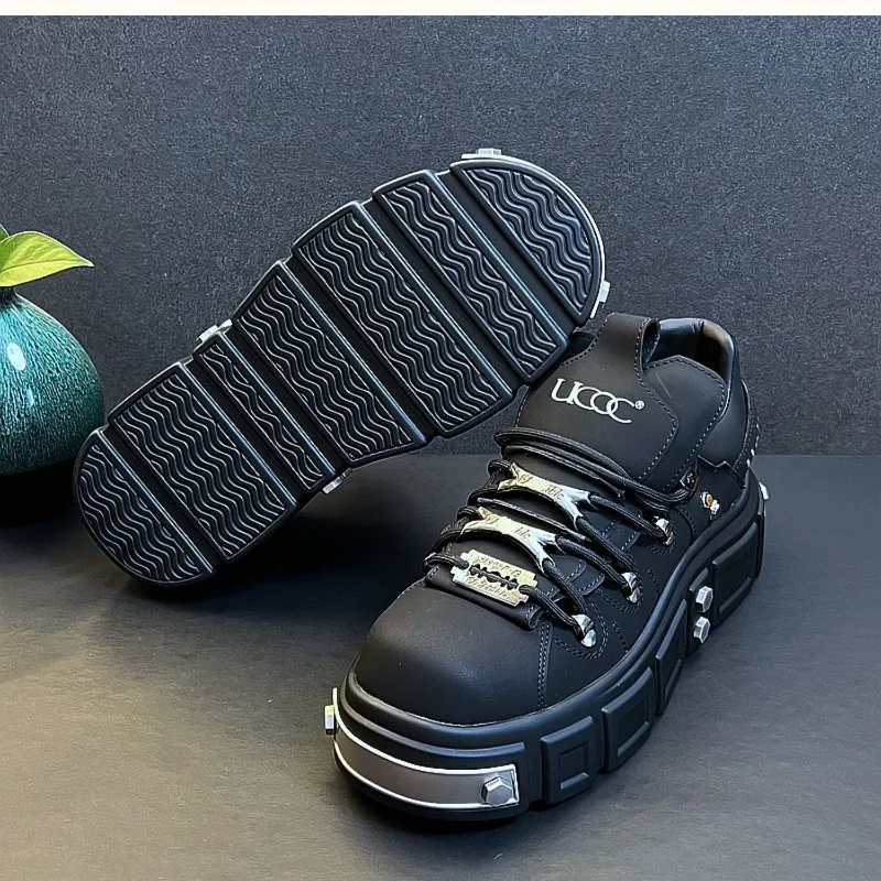 Original Men's Shoes Designer Punk Style Sneakers for Men High Quality Leather Casual Shoe Platform Skateboard Shoes Men's Shoes - Image 5