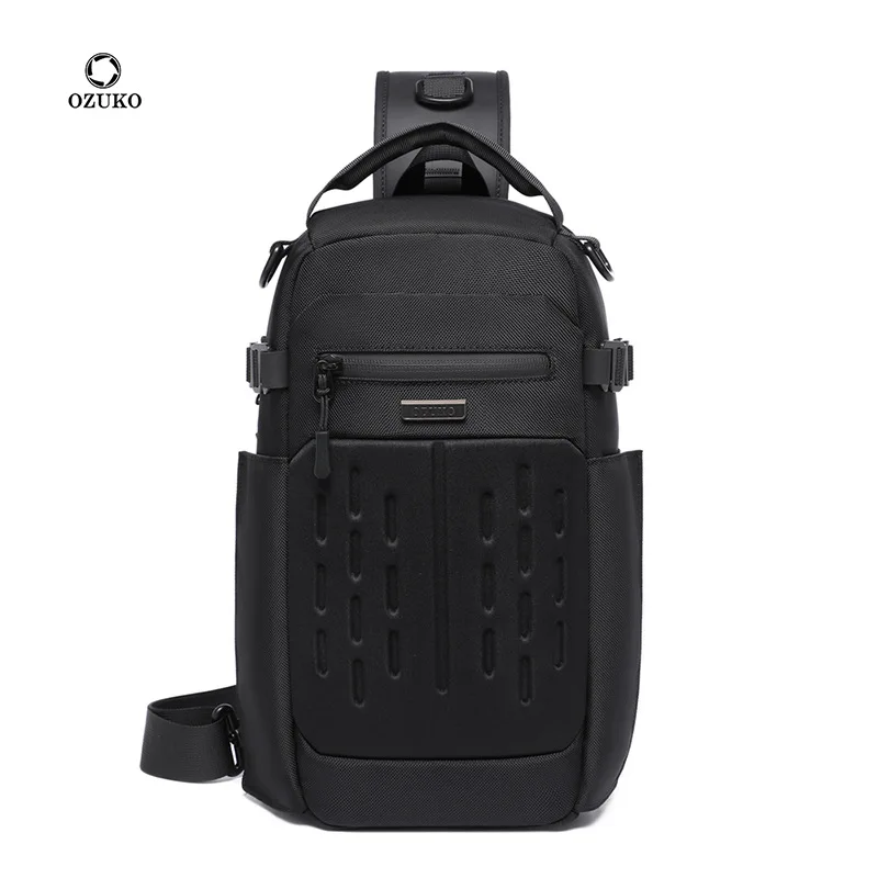 

OZUKO Multifunctional Men Sling Chest Bag Travel Outdoor Shoulder Crossbody Bag Large Capacity Waterproof Sports Bag