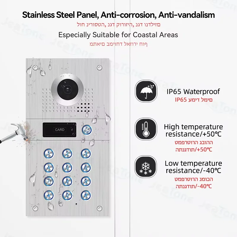 Imagem -04 - Jeatone-wifi Campainha Video Intercom Sistema Teclado Desbloqueio Tuya Smart Kit de Controle de Acesso Doméstico Código 1080p Touch Monitor