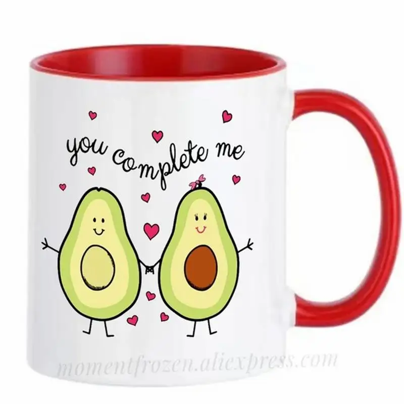 

Funny Avocado Coffee Mugs for Girlfriend and Wife Kawaii Avocados Cups, Home Decal, Milk Drinkware, Teaware Tableware, Valentin