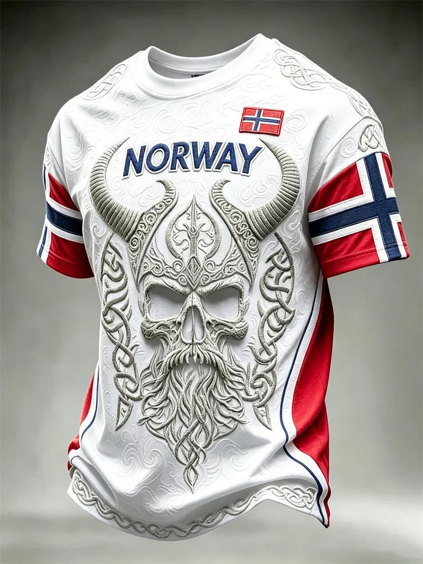 2027 Summer Best-selling Men's Vintage Viking Style 3D Printed Sports Breathable Quick-Dry T-Shirt Family Couple's Top
