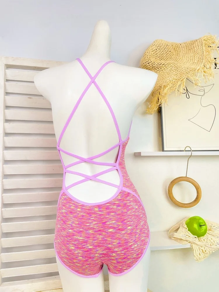 

aped Swimsuit Low Cut e Design Anti Chlorine Full Coverage Butt ape Fitn Swimming Costume