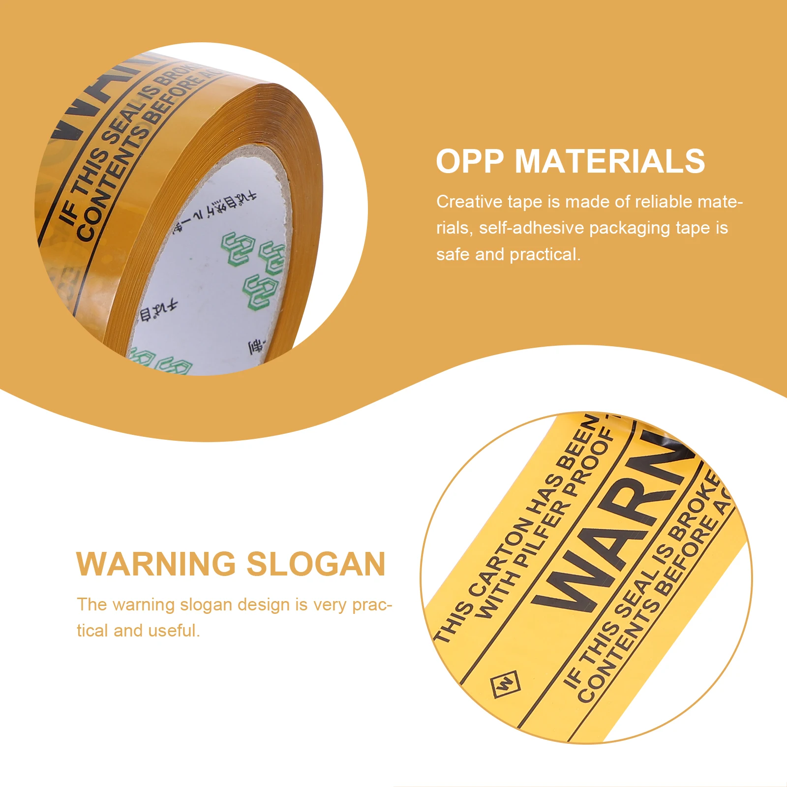 

Warning Tape 1 Roll Transparent Adhesive Packaging Shipping Mailing Strong Packing Sealing Box Creative Envelope Gift Decoration