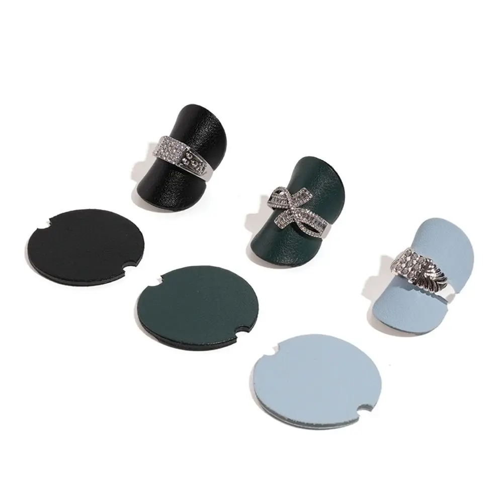

5PCS PU Rings Display Pads Multifunctional Simple Earrings Display Rack Organizer Round Earrings PU Card Holder Vacation