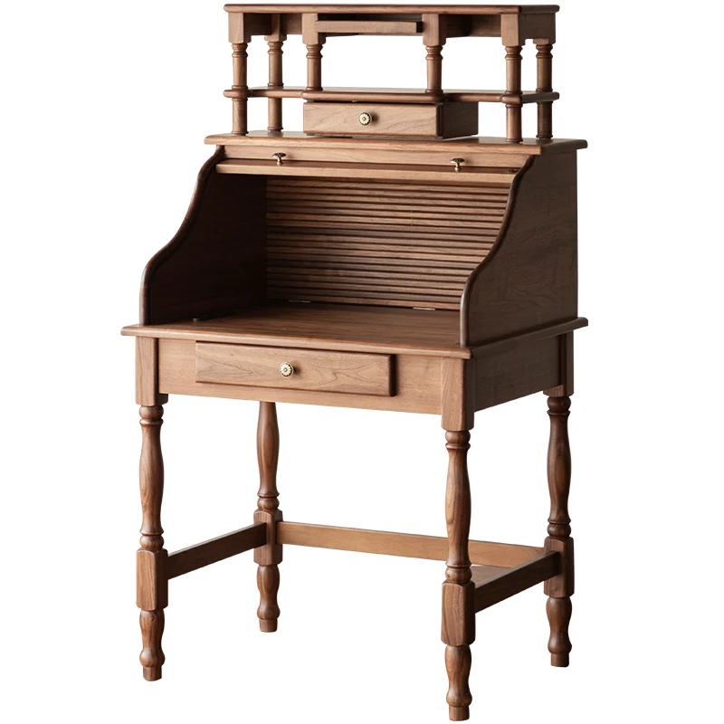 American Black Walnut Solid Wood Dressing Table Simple Modern Bedroom and Household Makeup Table