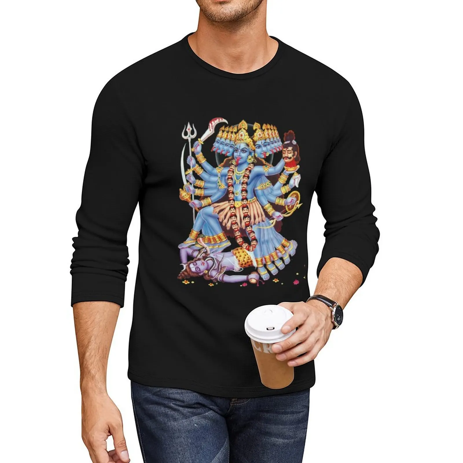 

Kali, Kalika or Shyama Hindu Goddess Long T-Shirt sweat shirt oversized t shirts oversized t shirt T-shirt men