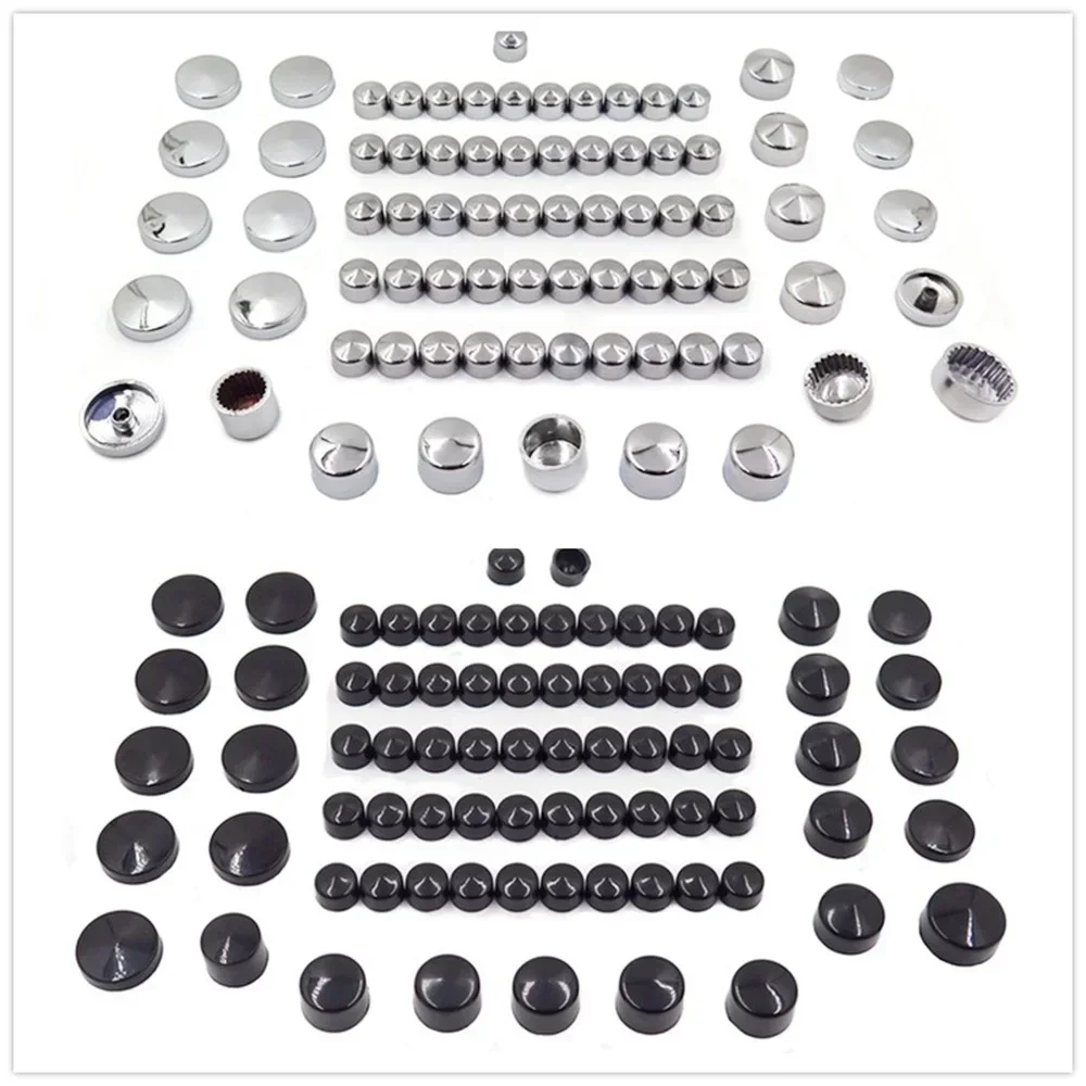 

Motorcycle Part 77 Piece Black Caps Cover Kit For 2004-2015 Harley Sportster Engine & Misc Bolt Nut