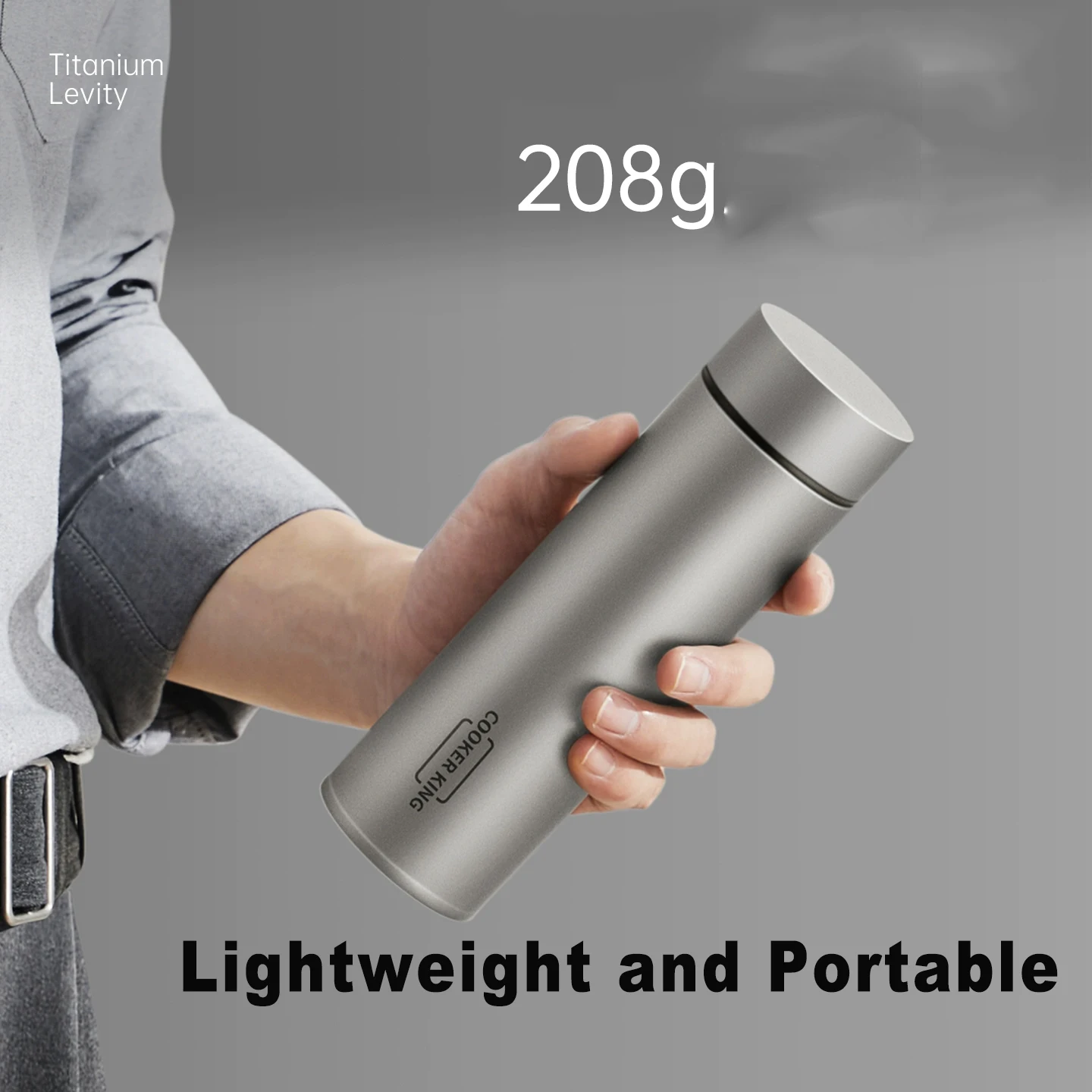COOKER KING 450ML Pure Titanium Vacuum Tumbler with Tea Strainer, Hot Cold Cup for Office Travel, Men Women Gift