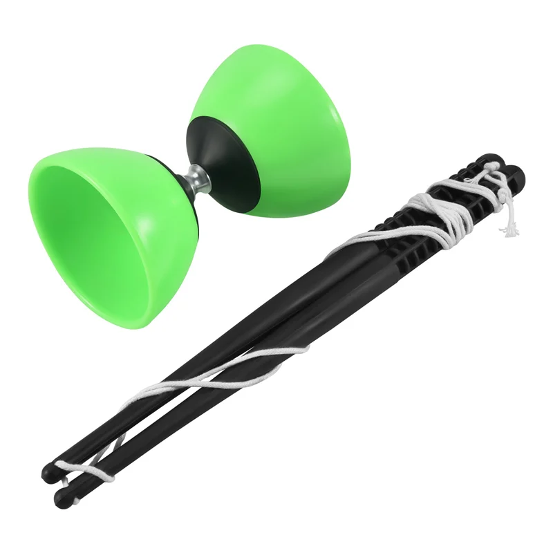 

Plastic Bowl Diabolo Juggling Spinning Chinese Yo Yo Classic With Hand Sticks Green