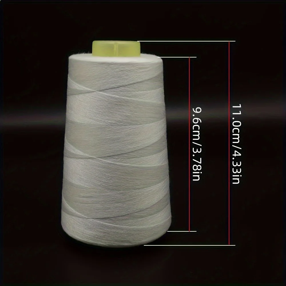 100% Polyester Sewing Thread 3000 Yards Universal 40/2 Gauge For Sewing Machines & Hand Repairs Original White