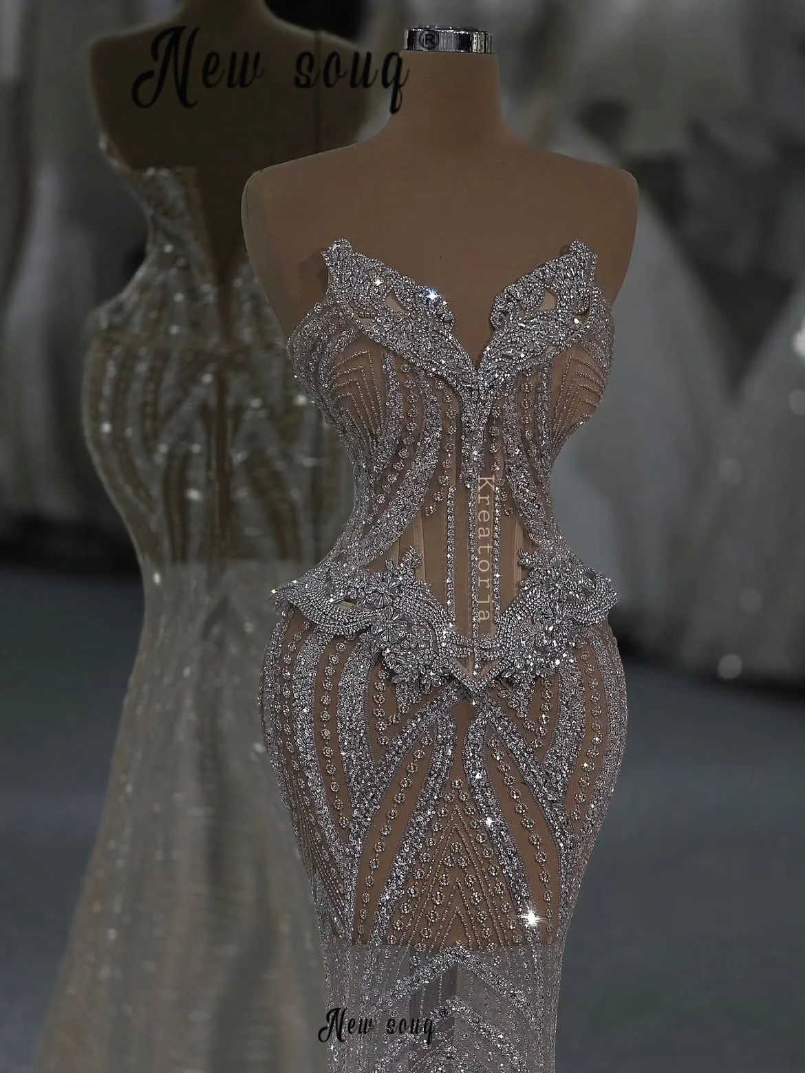 Robe de bal sirène de luxe personnalisée avec diamants champagne, longue jusqu'au sol, pour femmes, collection 2026, robes de fiançailles scintillantes