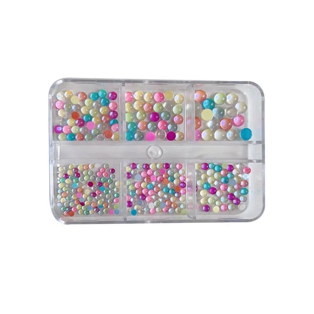 Mermaid Bubble Beads Bubble Beads Nail Charms Half Round Flat Bottom Aurora Nail Art Decorations Rainbow Candy Color Glowing