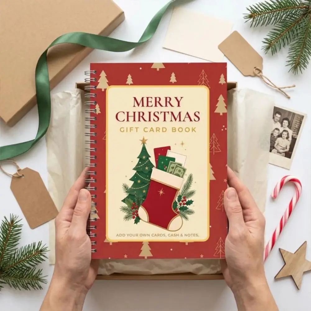 Xmas Gift Card Book For Teens Students Christmas Stocking Stuffer Secret Santa Holder For Cash Note Coupon Holiday Gift Booklet
