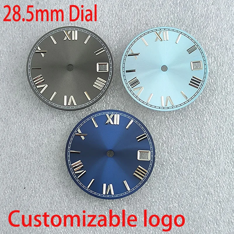 

Dial accessories 28.5mm Roman numerals dial offers custom logo for NH series 35/36 movement watch accessories