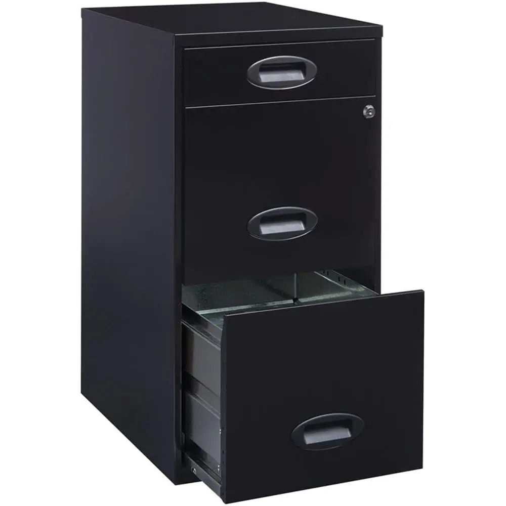 Modern Metal File Cabinet 3-Drawer Pencil Drawer Letter Size Small Office Home Office 27