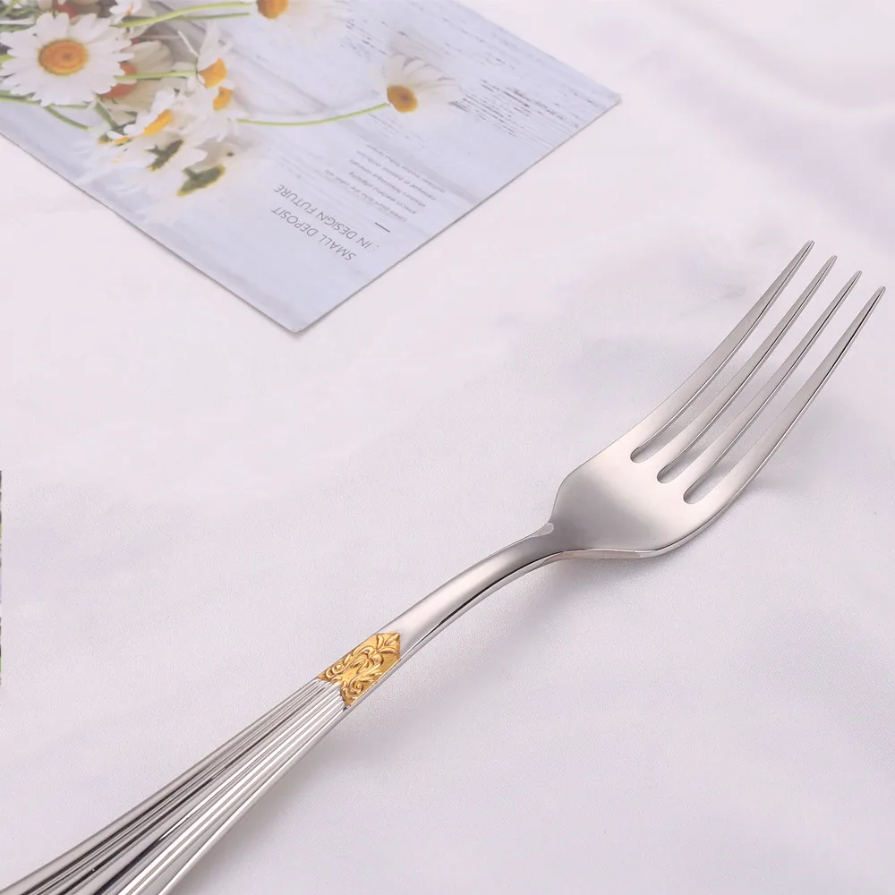 2/3/4/5/6 Pieces Luxury Gold Plated 18-10 Stainless Steel Dinner Fork Set Table Forks Mirror Polished Dishwasher Safe For Home