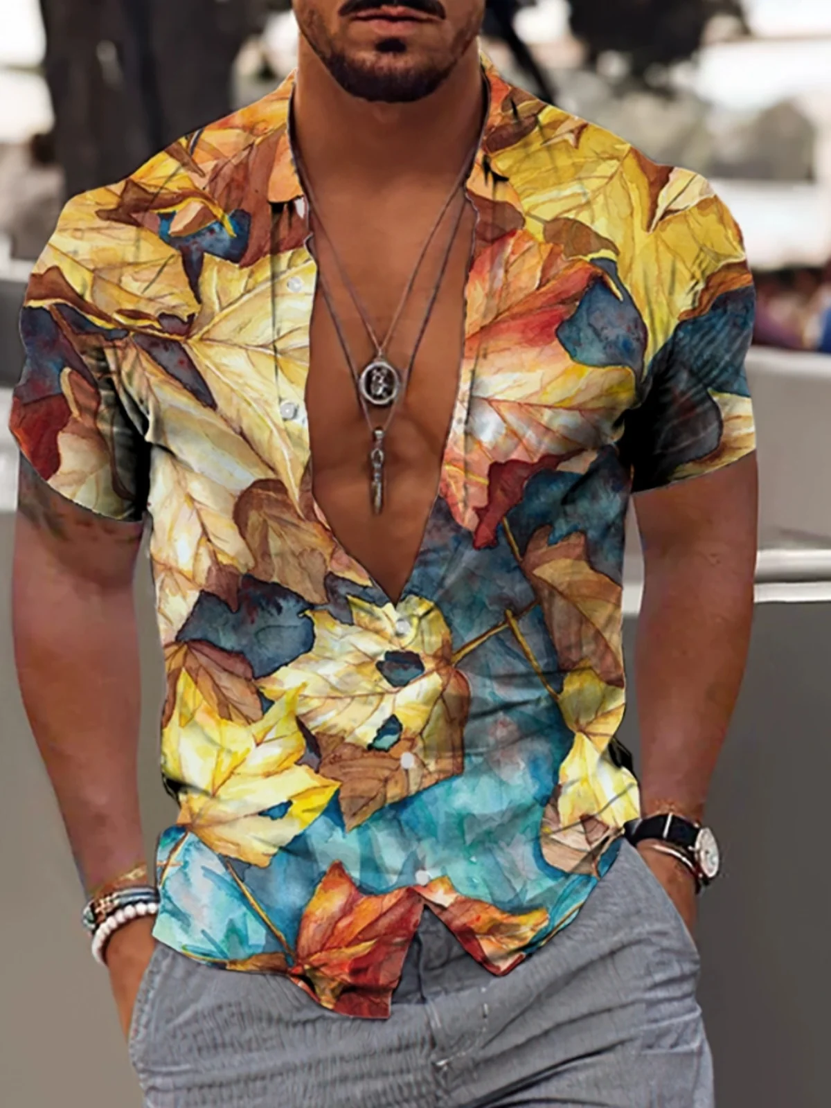 

3D Digital Print ort Sve Men's irt Faionable Youthful Sle Pure Color Pattern Slim Fit Autumn Wear Regular Thin