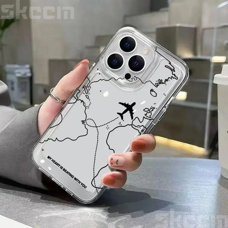 حافظة لهاتف آيفون 11 12 13 14 15 16 Pro Max 15 16 Plus X XR XS غطاء ناعم شفاف