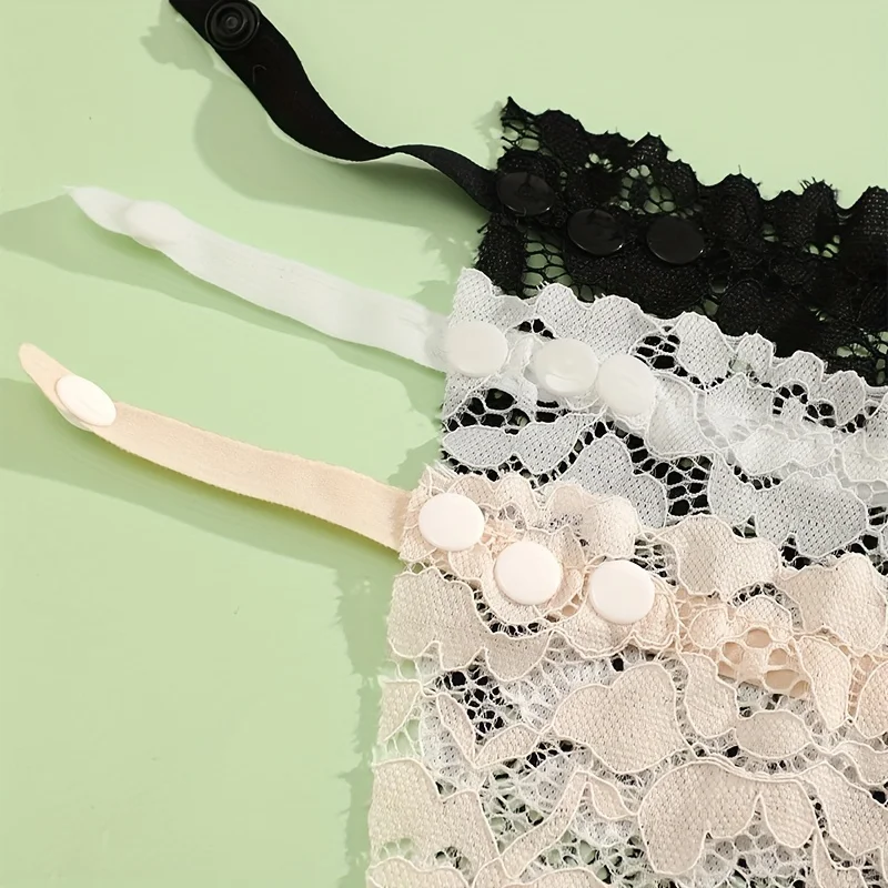 7 Pieces of Women's Solid Color Anti-Exposure Lace Stitching Bra Liner, Seamless Cover, No Show Design Bra Liner view 3