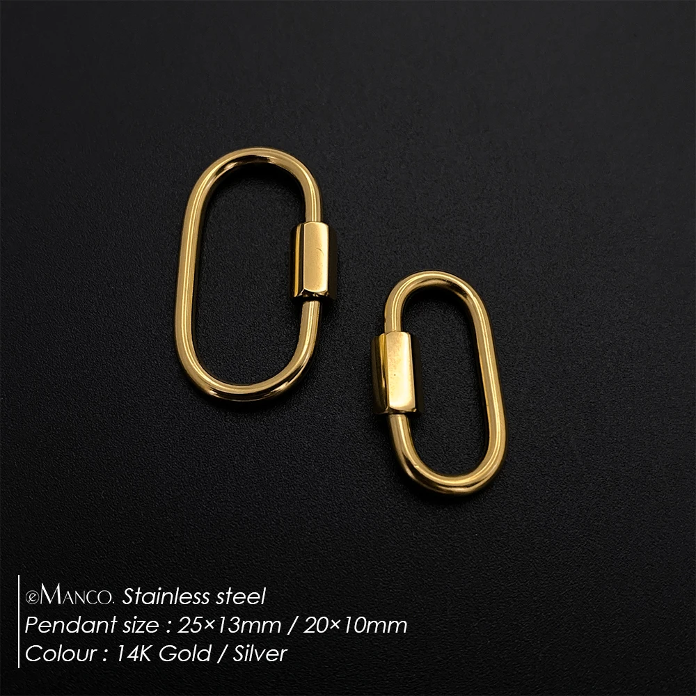 EManco الفولاذ المقاوم للصدأ الذهب U شكل المسمار قفل حلقة تسلق المشبك موصل عقد دي اي واي سوار صنع المجوهرات الملحقات