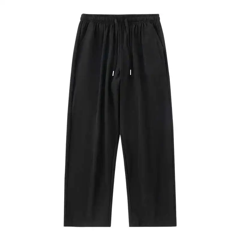 Pantaloni casual estivi in seta di ghiaccio sottile Pantaloni larghi da uomo resistenti all'usura Pantaloni lunghi a gamba dritta per giovani