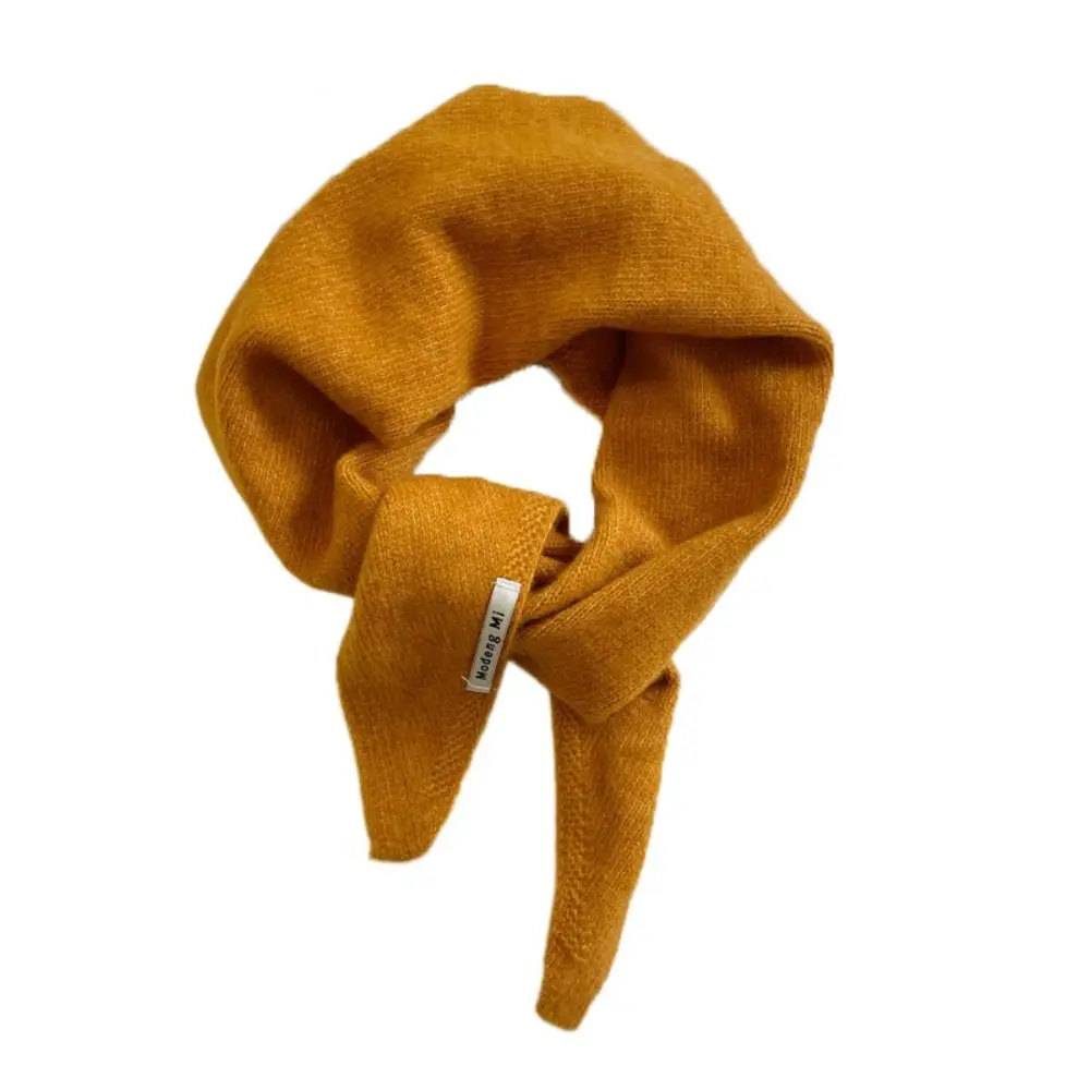 

Модный аксессуар, однотонная треугольная короткая шаль, теплый кашемировый шарф из смеси шерсти, вязаный шарф с накладным воротником, зимний зимний шарф