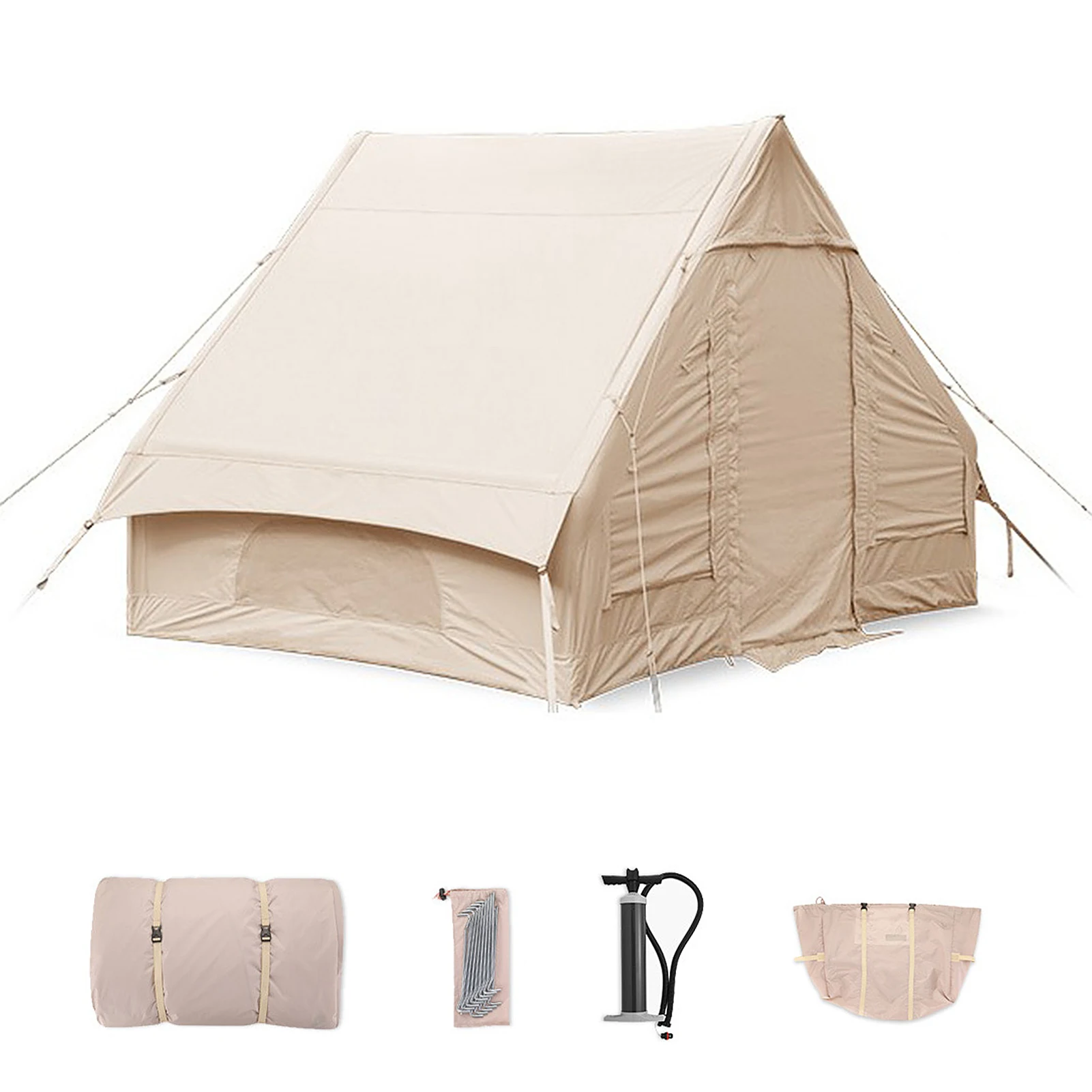 Inflatable Roof Tent Waterproof Inflation Tent Larger outdoor Luxury Camping Hotel Tent 5-8 People Portable Family Party Tent