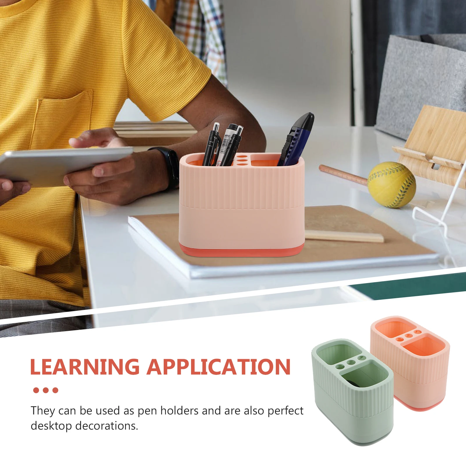 2 Pcs Pen Storage Box Desktop Organizer Office Accessories Stationary Suplies Pots Officr Supplies Table