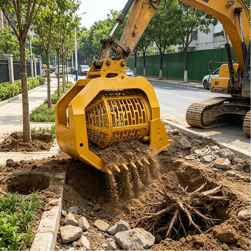 Heavy Duty Screen Bucket Excavator Hydraulic Attachment for Rock Sand Soil Aggregate Quarry Processing Projects