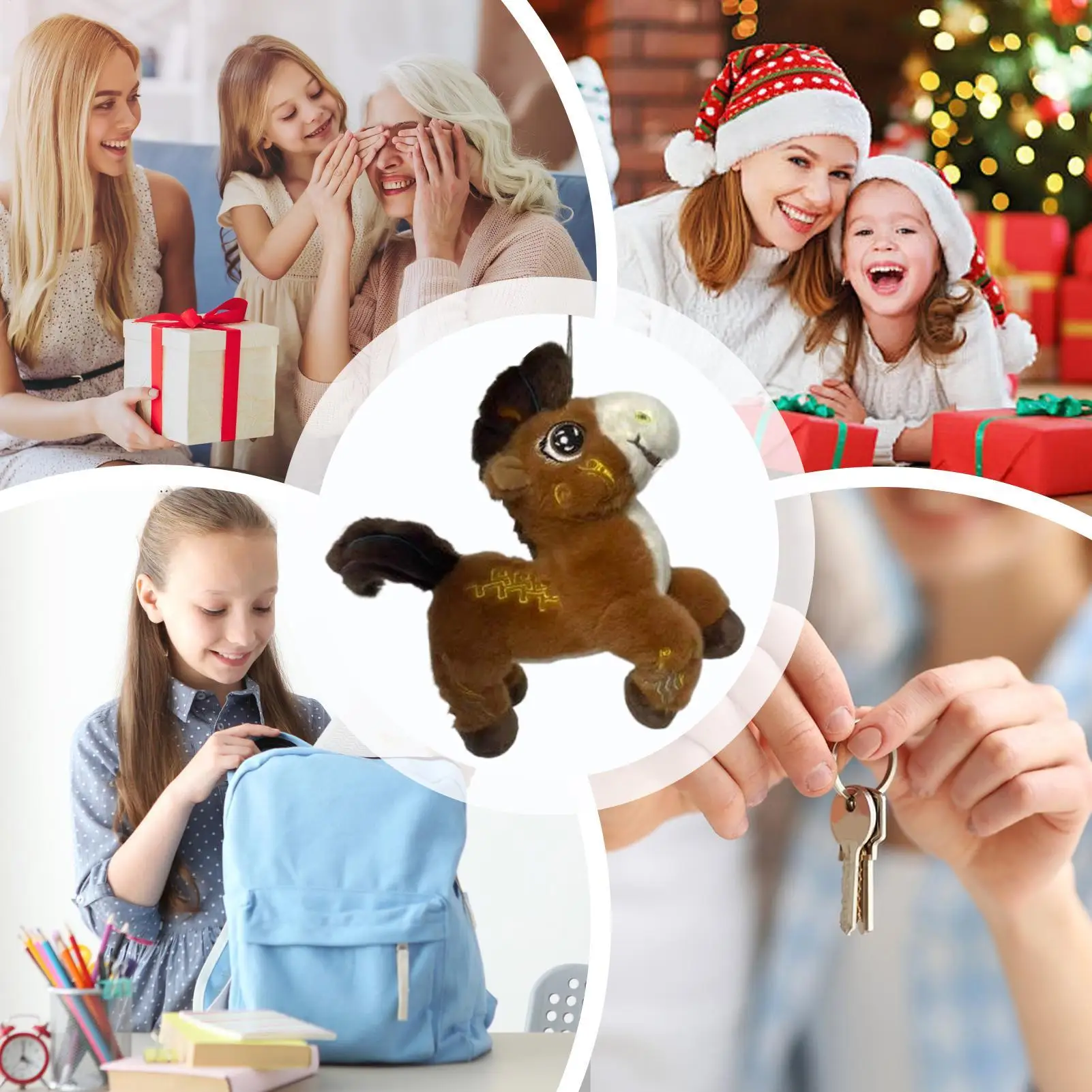 ตุ๊กตาม้าจีนนำโชค ของตกแต่ง พวงกุญแจตุ๊กตาสัตว์ สำหรับกระเป๋าถือ กระเป๋าสะพาย งานเทศกาลฤดูใบไม้ผลิ วันเกิด