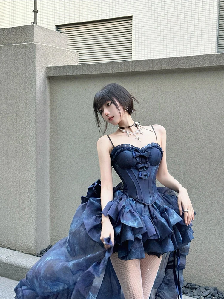 Trailing Dress 2023 New High-End Affordable Luxury Niche Socialite Tube Top Birthday Adult Formal Lolita Pettiskirt