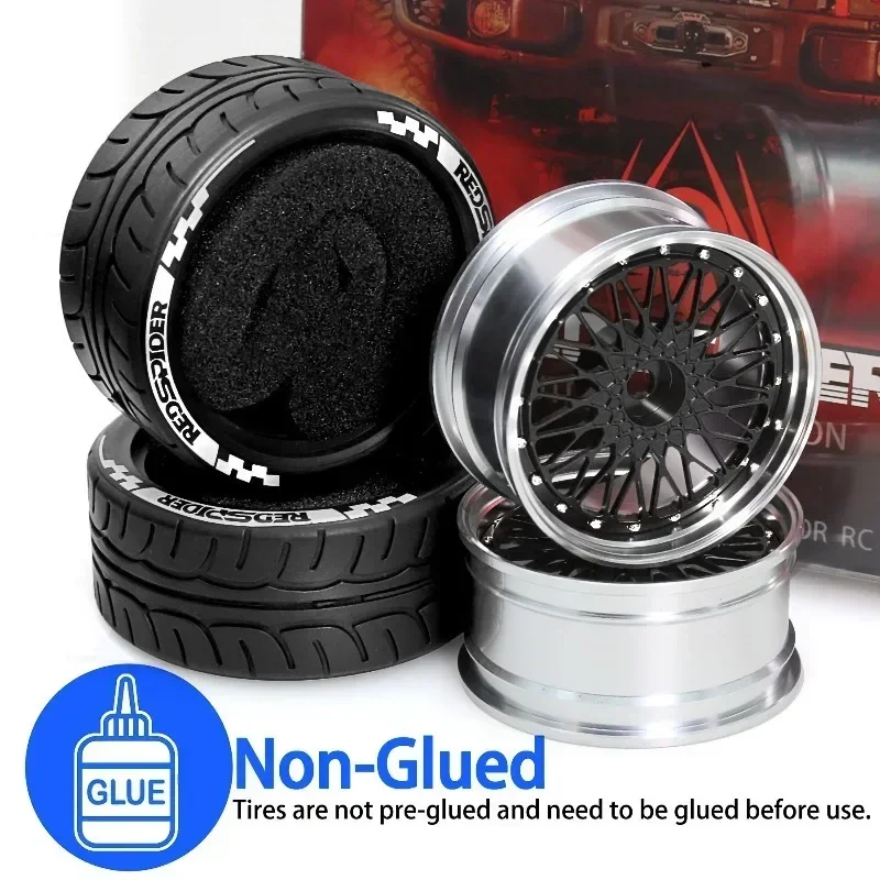 

1/10 RC Racing Wheels Tires Metal Wheel Rims Hub12mm Hex for 1:10 RC On Road Car Tamiya Kyosho TT01 TT02 XV01PTG-2 HSP HPI